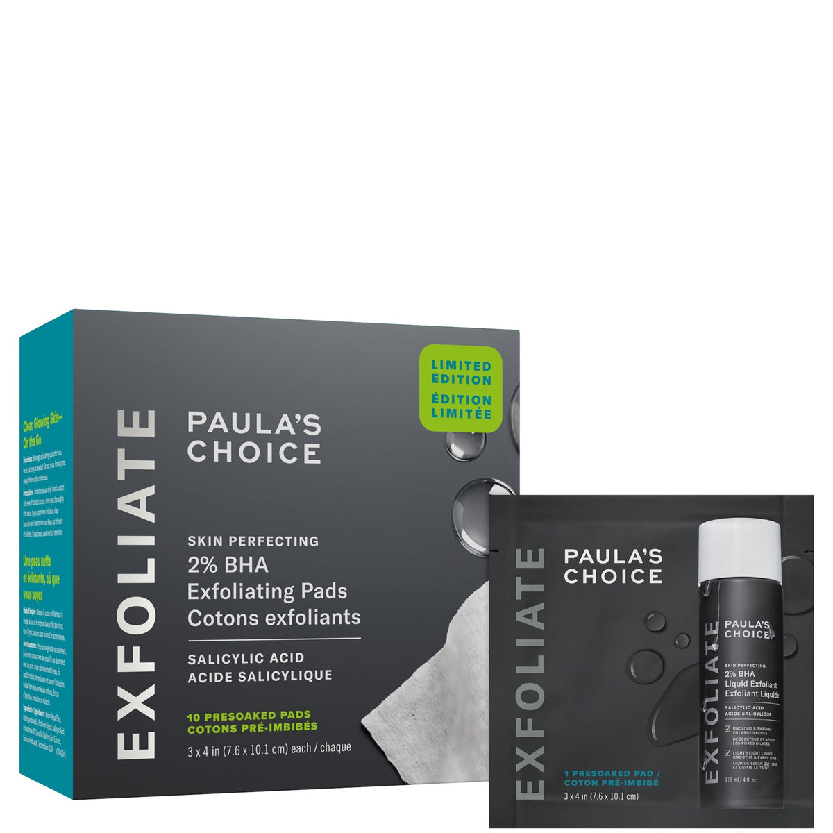 Paula's Choice 2% BHA Exfoliating Toner Pads 10 individually packaged pads